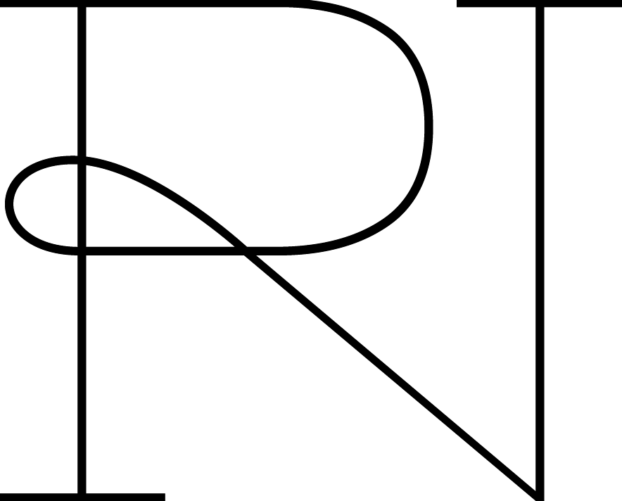 Auf diesem Bild ist das Logo der Grafikerin und Mediengestalterin Nadine Reichert zu sehen, bestehend aus den Buchstaben RN.